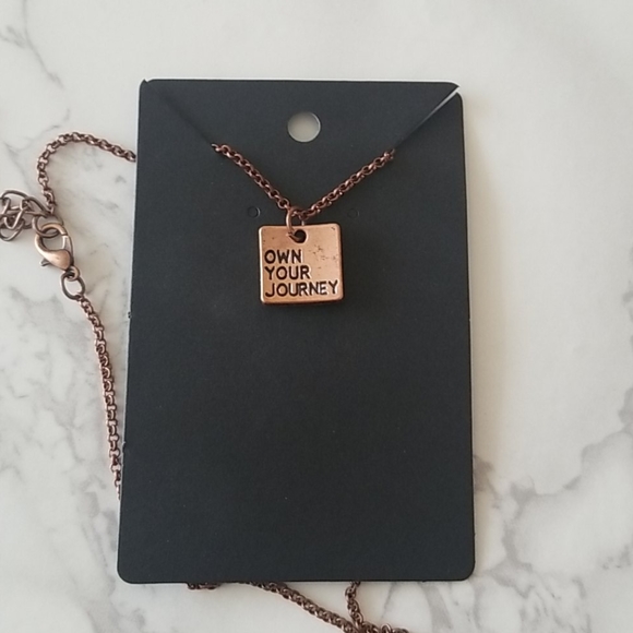 ❤ 2/$10 Own Your Journey Brass Tone Necklace - Picture 3 of 5